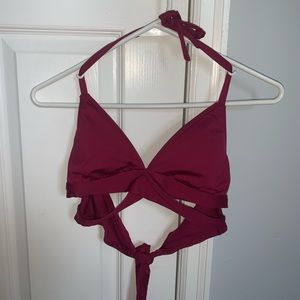 Maroon bikini top
